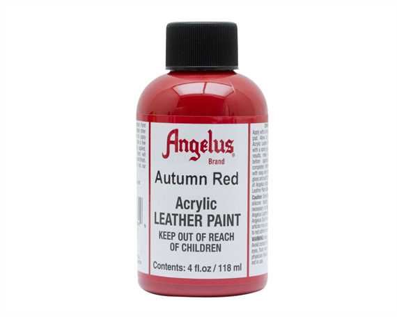 ANGELUS ACRYLIC PAINT AUTUMN RED #184 118ML USE ON LEATHER, VINYL OR FABRIC