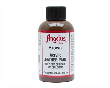 ANGELUS ACRYLIC PAINT BROWN #014 118ML USE ON LEATHER, VINYL OR FABRIC