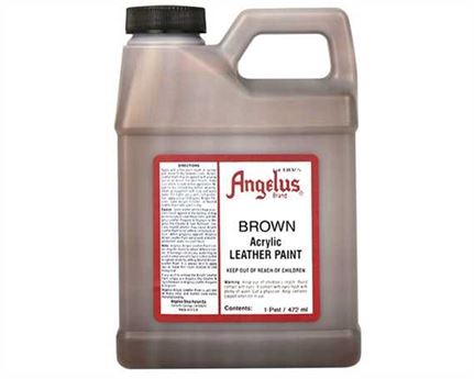 ANGELUS ACRYLIC PAINT BROWN #014 (1 PINT) 473ML USE ON LEATHER, VINYL OR FABRIC