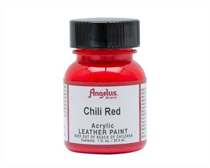 ANGELUS ACRYLIC PAINT CHILLI RED #260 29ML USE ON LEATHER, VINYL OR FABRIC