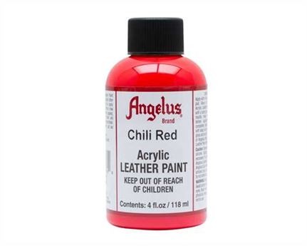ANGELUS ACRYLIC PAINT CHILLI RED #260 118ML USE ON LEATHER, VINYL OR FABRIC