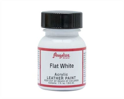 ANGELUS ACRYLIC PAINT FLAT WHITE #105 29ML USE ON LEATHER, VINYL OR FABRIC