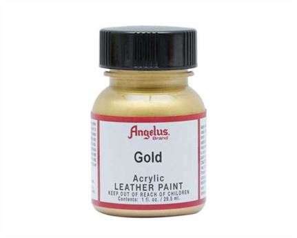 ANGELUS ACRYLIC PAINT METALLIC GOLD #072 29ML USE ON LEATHER, VINYL OR FABRIC