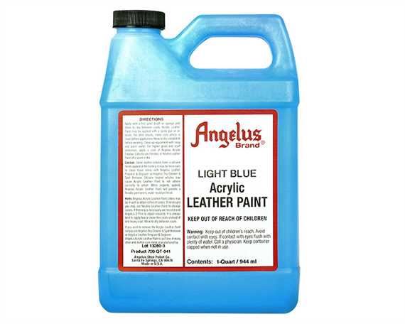 ANGELUS ACRYLIC PAINT LIGHT BLUE #041 (1 QRT) 946ML USE ON LEATHER, VINYL OR FABRIC