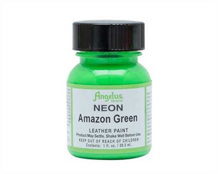 ANGELUS NEON PAINT AMAZON GREEN 29ML USE ON LEATHER, VINYL OR FABRIC