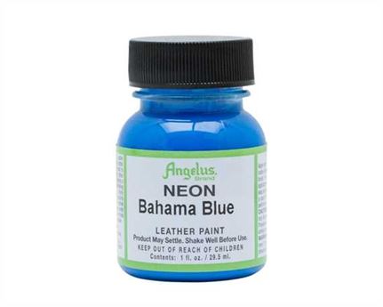 ANGELUS NEON PAINT BAHAMA BLUE 29ML USE ON LEATHER, VINYL OR FABRIC