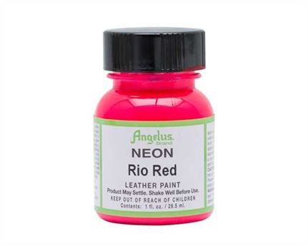 ANGELUS NEON PAINT RIO RED 29ML USE ON LEATHER, VINYL OR FABRIC
