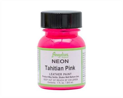 ANGELUS NEON PAINT TAHITIAN PINK 29ML USE ON LEATHER, VINYL OR FABRIC