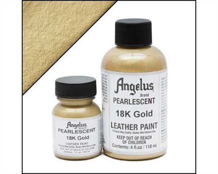 ANGELUS PEARLESCENT PAINT 18K GOLD #455 29ML USE ON LEATHER, VINYL OR FABRIC