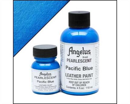 ANGELUS PEARLESCENT PAINT PACIFIC BLUE #452 29ML USE ON LEATHER, VINYL OR FABRIC