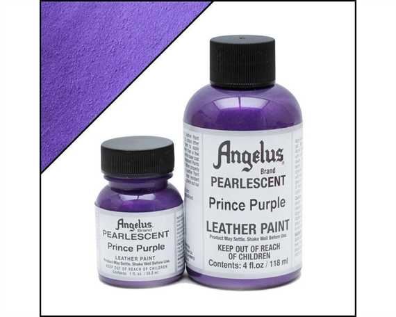 ANGELUS PEARLESCENT PAINT PRINCE PURPLE #453 118ML USE ON LEATHER, VINYL OR FABRIC