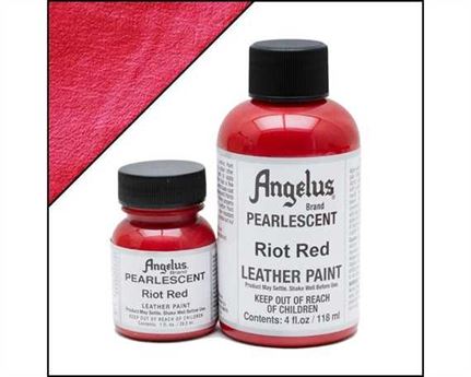 ANGELUS PEARLESCENT PAINT RIOT RED #451 29ML USE ON LEATHER, VINYL OR FABRIC