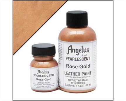 ANGELUS PEARLESCENT PAINT ROSE GOLD #456 118ML USE ON LEATHER, VINYL OR FABRIC