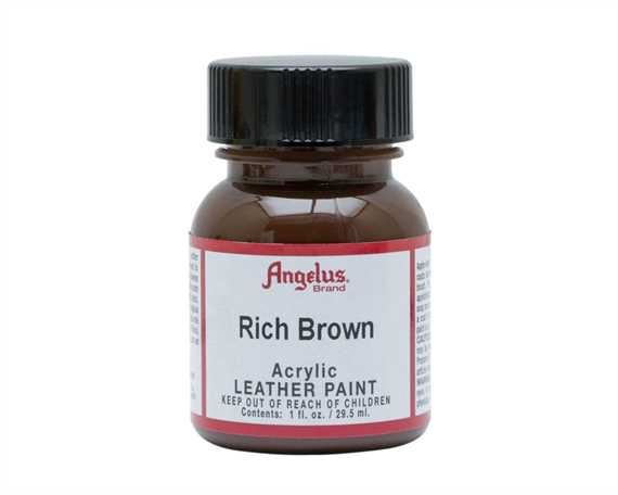 ANGELUS ACRYLIC PAINT RICH BROWN #181 29ML USE ON LEATHER, VINYL OR FABRIC