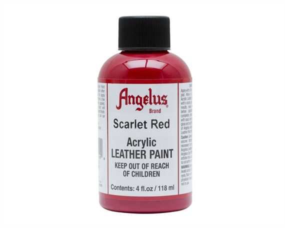 ANGELUS ACRYLIC PAINT SCARLET #190 118ML USE ON LEATHER, VINYL OR FABRIC
