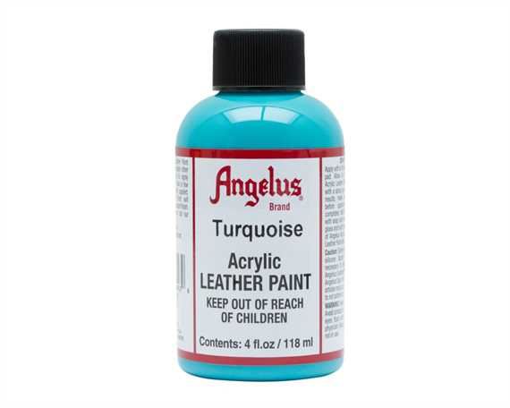 ANGELUS ACRYLIC PAINT TURQUOISE #043 118ML USE ON LEATHER, VINYL OR FABRIC