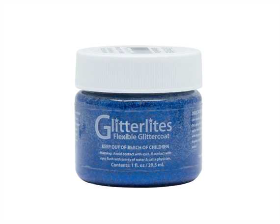 Angelus Glitterlites Leather Paint – Starlite Blau, 1 Unze (ca. 30 Ml) – Glitzernder Lederlack