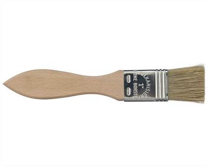 BRUSH FLAT & FLAT HANDLE 25MM NATURAL BRISTLE AND WOODEN HANDLE