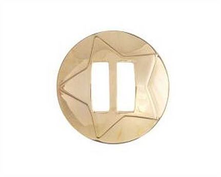 CONCHO STAR ROUND SLOTTED POLISHED BRASS 32MM