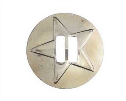 CONCHO STAR ROUND SLOTTED POLISHED BRASS 38MM