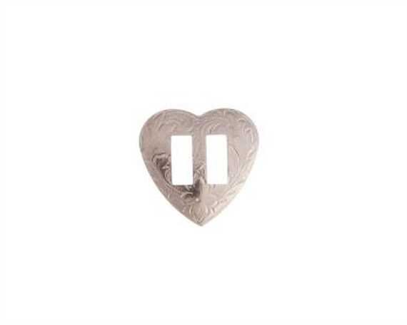 CONCHO HEART SLOTTED NICKEL PLATE 25MM