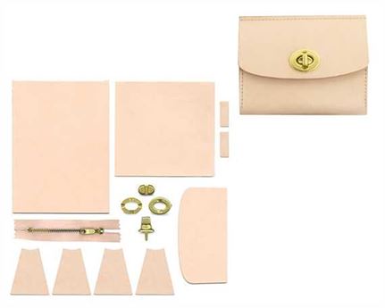 DIY KIT KATIE CLASP WALLET VEG TANNED LEATHER 