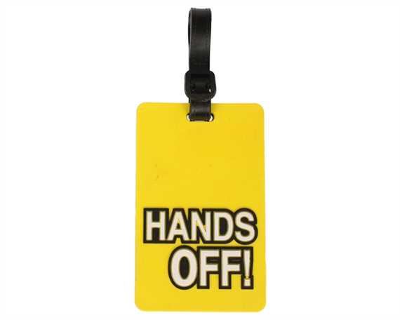 LUGGAGE LABEL PVC - HANDS OFF!