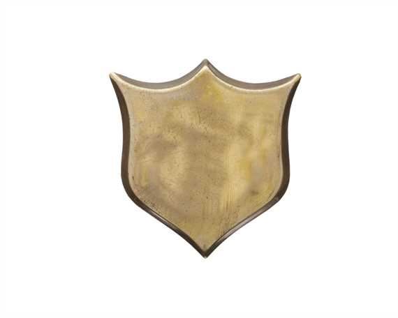 SHIELD-SHAPED HARNESS ORNAMENTS BRASS 32MM