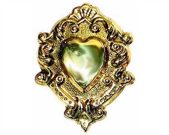 ORNAMENT LEAD FILLED BRASS ORNATE HEART 32MM