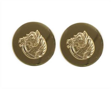 ROSETTE HORSE HEAD WITH 16MM LOOP ON BACK BRASS 32MM