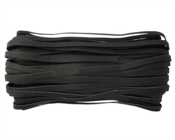 KANGAROO LACING FLAT 6MM BLACK 20M AUSTRALIAN MADE