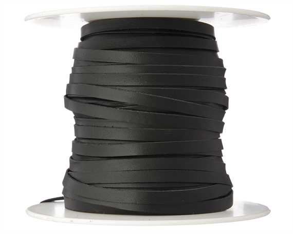 KANGAROO LACING FLAT 4.7MM BLACK 50M ROLL AUSTRALIAN MADE
