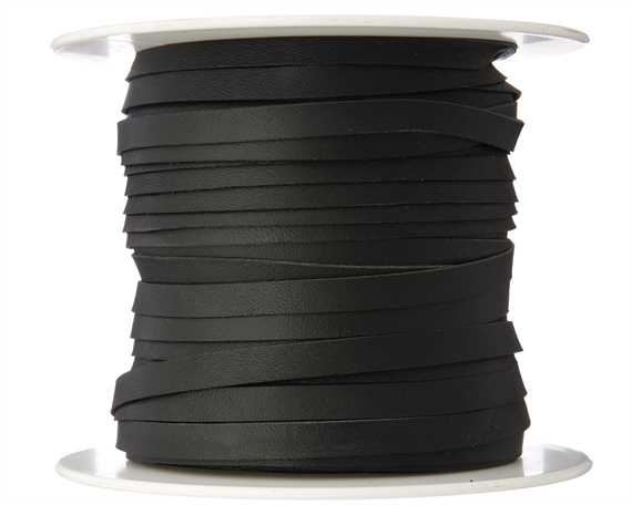 KANGAROO LACING FLAT 6MM BLACK 50M ROLL AUSTRALIAN MADE
