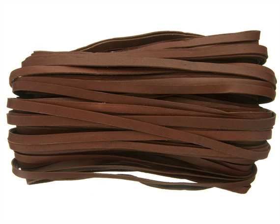 KANGAROO LACING FLAT 6MM BROWN (BRANDY) 20M HANK AUSTRALIAN MADE 