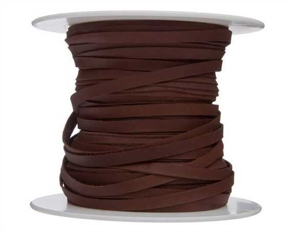 KANGAROO LACING FLAT 4.7MM BROWN (BRANDY) 50M ROLL AUSTRALIAN MADE 
