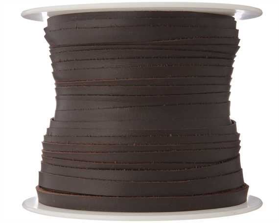 KANGAROO LACING FLAT 6MM DARK BROWN 50M ROLL AUSTRALIAN MADE