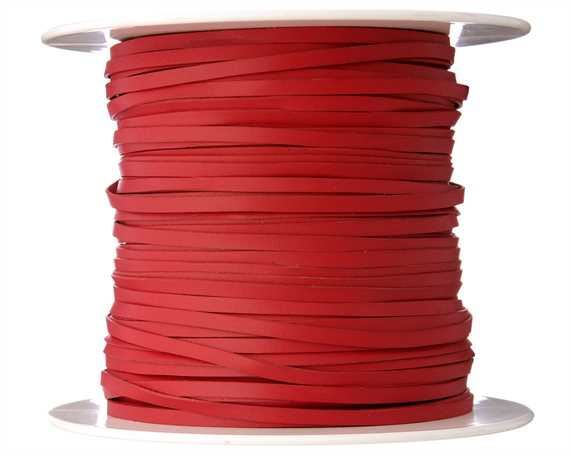 KANGAROO LACING FLAT 3MM RED 100M ROLL AUSTRALIAN MADE