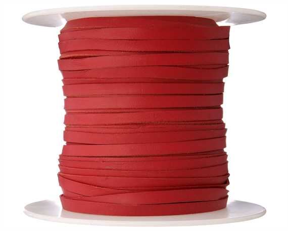 KANGAROO LACING FLAT 4.7MM RED 50M ROLL AUSTRALIAN MADE