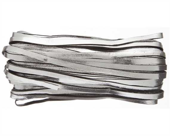 KANGAROO LACING FLAT 4.7MM SILVER 23M HANK AUSTRALIAN MADE
