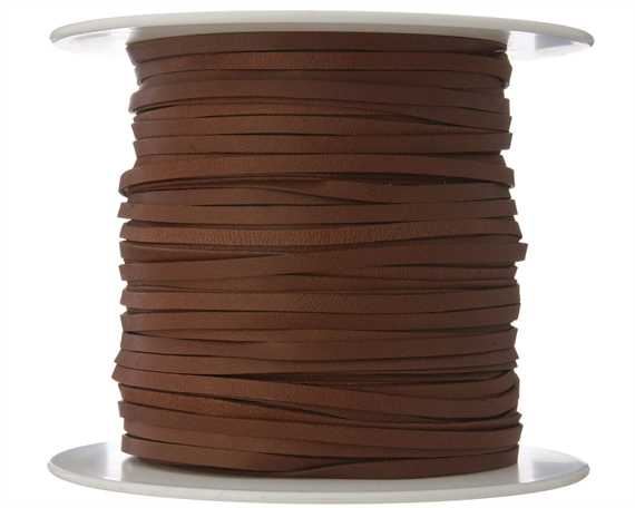 KANGAROO LACING FLAT 3MM TAN (WHISKY) 100M ROLL AUSTRALIAN MADE