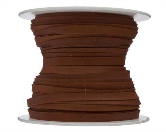 KANGAROO LACING FLAT 6MM TAN (WHISKY) 50M ROLL AUSTRALIAN MADE