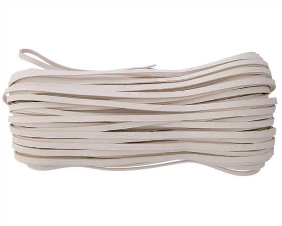 KANGAROO LACING FLAT 3MM WHITE 23M HANK AUSTRALIAN MADE