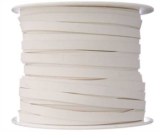 KANGAROO LACING FLAT 6MM WHITE 50M ROLL AUSTRALIAN MADE