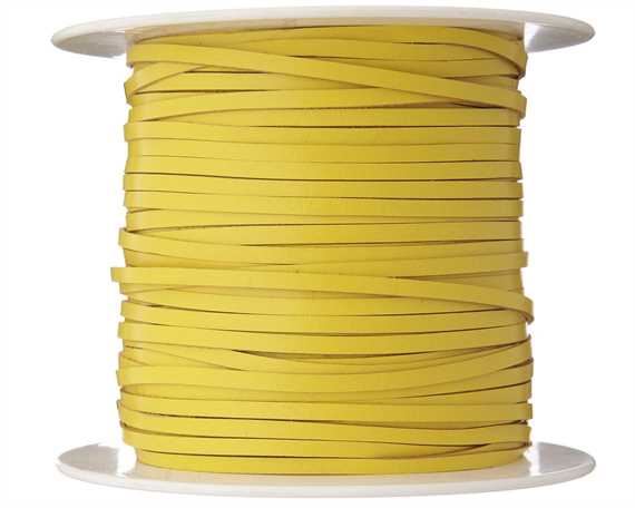 KANGAROO LACING FLAT 3MM YELLOW 100M ROLL AUSTRALIAN MADE