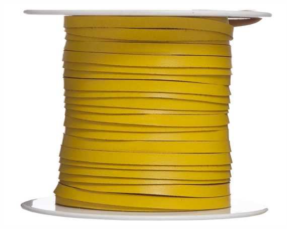 KANGAROO LACING FLAT 4.7MM YELLOW 50M ROLL AUSTRALIAN MADE