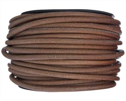 ROUND LEATHER THONGING 6MM #001 NATURAL 25M SPOOL