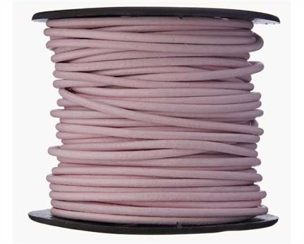 ROUND LEATHER THONGING 2MM #029 LIGHT PINK 25M SPOOL