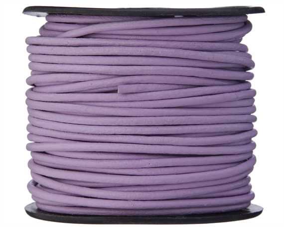 ROUND LEATHER THONGING 2MM #039 LILAC 25M SPOOL