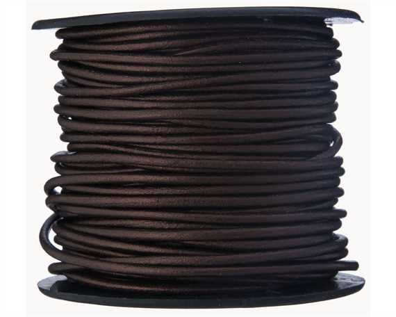 ROUND LEATHER THONGING 2MM #051 METALLIC TAMBA 25M SPOOL