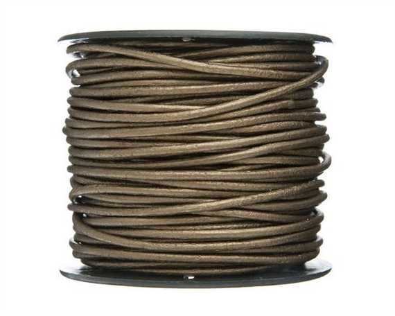 ROUND LEATHER THONGING 2MM #052 METALLIC KANSA 25M SPOOL